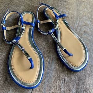 Blue and sliver sandals